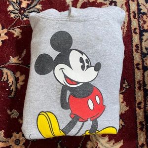 Size medium in kids grey Mickey Mouse hoodie